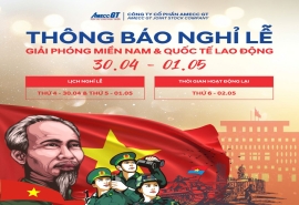 THÔNG BÁO NGHỈ LỂ  30/4 &1/5